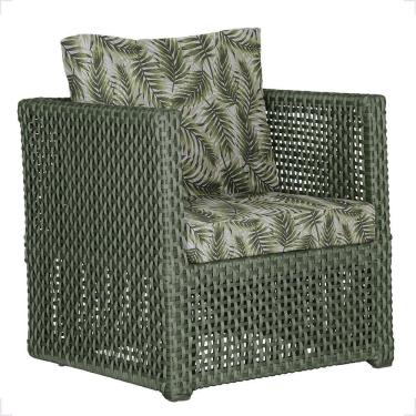 Imagem de 1 Poltrona Madri Alumínio Corda Náutica Estofado 5 Trama Verde