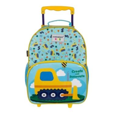 Imagem de Mala Escolar G com Rodinhas Infantil Menino Construction Ceate and Innovate Container Kids