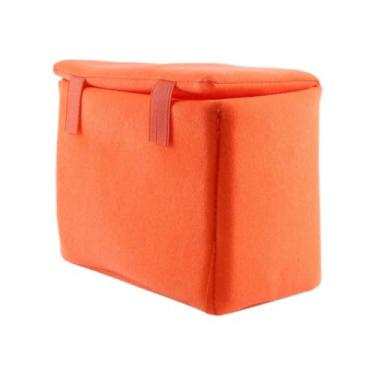 Imagem de Cryfokt Bolsa Protetora Acolchoada para Partição Interna da Câmera DSLR para Fotografia de Viagem à Prova de Choque, Feita de Nylon + Veludo, Preto/azul Escuro/laranja, 9,4" X 4,7" X 7" para (Laranja)