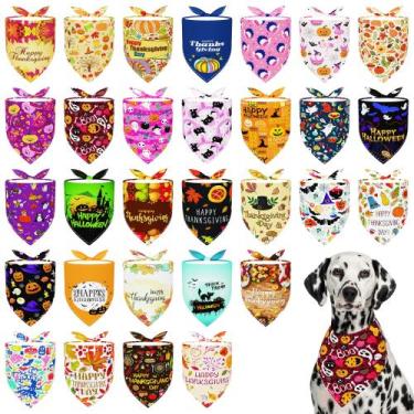 Imagem de Bandanas para cães Pai Sence Halloween e Ação de Graças, 30 unidades X