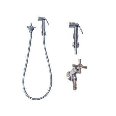 Imagem de Ducha Higiênica Luxo Metal Cromada Completa ¼ Volta - Civitt