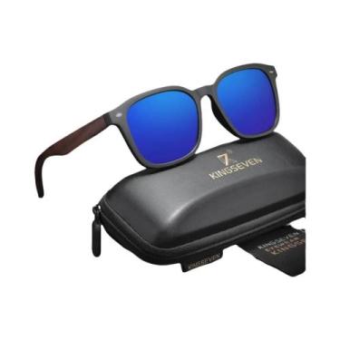 Imagem de Óculos De Sol Polarizados De Madeira Com Grande Armação Unissex KINGSE