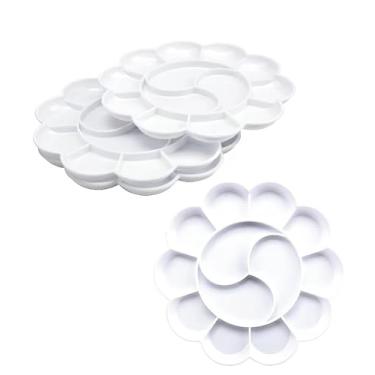 Imagem de Caixa de tinta, 4 peças, 17 cm de diâmetro, estilo flor de ameixa, caixa de plástico branco, 13 furos para pintura (4)