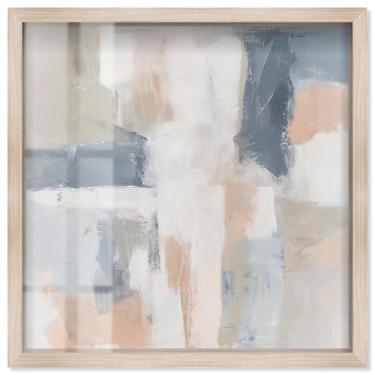 Imagem de Slate and Rose Palette I Shadowbox Print Minimalista Wall Art por Art Remedy, moldura loira, 63 x 63 cm