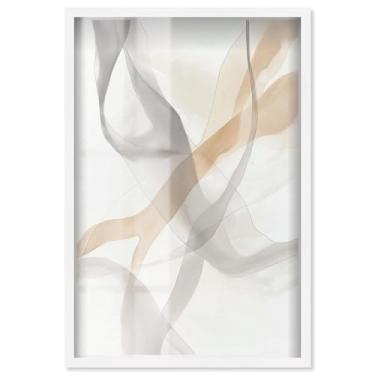 Imagem de Flowing Nexus I Shadowbox Print Boho Gold Wall Art por Art Remedy, moldura branca, 21 x 31