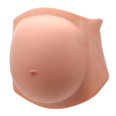 Imagem de Dioche Traje de Barriga Grávida de Silicone Ajustável Leve Macio Artificial bebê Colisão para Festas de Halloween Performances de Palco (Amarela)
