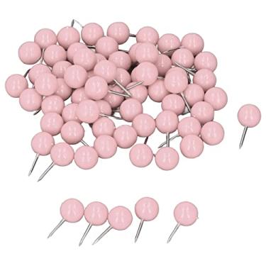 Imagem de GLOGLOW Alfinetes Afiados para Mapas, 100 Peças, Plástico Durável e Aço, 9,5 X 20 Mm, para Placas de Cortiça e Mapas de Viagem, Necessidades Diárias (Rosa)