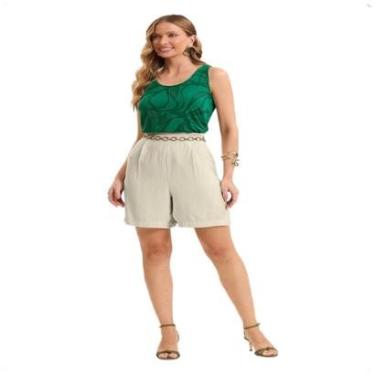 Imagem de Blusa Regata Nadador Básica Feminina Estampa Rotativa Verde-Feminino