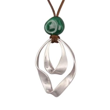 Imagem de JAOYU Colar Boho feminino com pingente grande, gargantilha longa, de couro, dourado, vintage, joias modernas, Couro sintético, Sem Pedra Preciosa