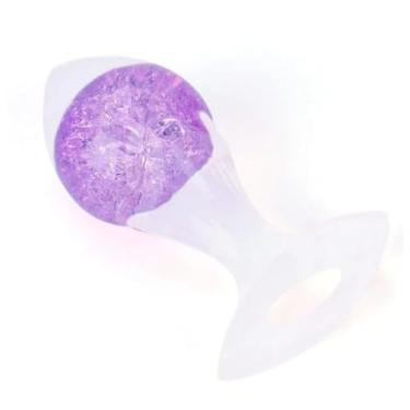 Imagem de Plug Anal Seta Pequeno Em Silicone Com Esfera De Vidro Interno Acessório Íntimo Brinquedo Sexual PL147P (ROXO)