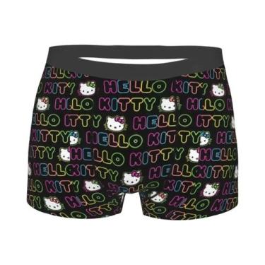 Imagem de Cuecas Boxer Masculinas Hello Kitty Confortáveis Com Estampa Sanrio, M