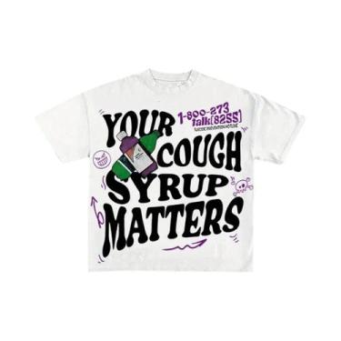 Imagem de Camiseta Unissex Vintage Hip Hop Com Estampa De Xarope Para Tosse, Mod