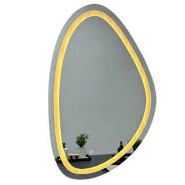 Imagem de Espelho Orgânico Jateado com 3 TONS DE LED e Botão Touch 45X70cm Decor