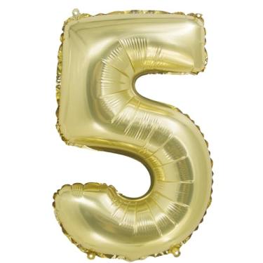 Imagem de BALAO METALIZADO C/CANUDO 16" OURO BRANCO NUMERO 5