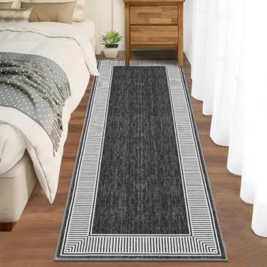 Imagem de GarveeHome Tapete de corredor de corredor 5 x 15 cm lavável tapete de corredor de cozinha com revestimento de borracha resistente a manchas listrado tapete de entrada tapete geométrico para sala de