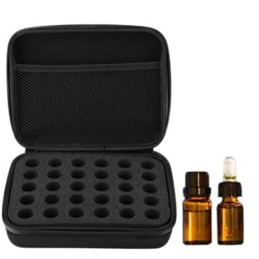 Imagem de GLOGLOW Bolsa de Transporte para óleos Essenciais, Organizador de Couro EVA para 60 Garrafas, Capa Dura à Prova de Choque, 8,66 X 6,69 X 2,36 Polegadas, Suprimentos de Armazenamento Pretos (Preto)