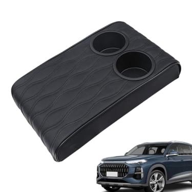 Imagem de Tampões para Consola do,Caixa Multifunção com Duplo Porta-Copos para Automóvel,Apoio De Braço Acolchoado Para Veículos | Para Interior De s SUVs E Caminhões Em Garagem Ou Estrada