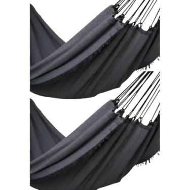 Imagem de Kit 2 Rede De Descanso Casal Resistente Grande 2,50 m x 1,50 m (2 CINZA MESCLA)