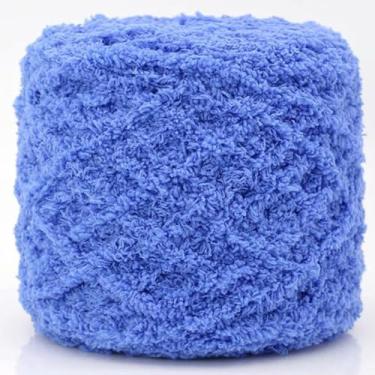 Imagem de Fio de crochê extra macio para bebês para tricô à mão, suéteres, xales e cachecóis, projetos de artesanato DIY, lã coral misturada, lavável na máquina, azul