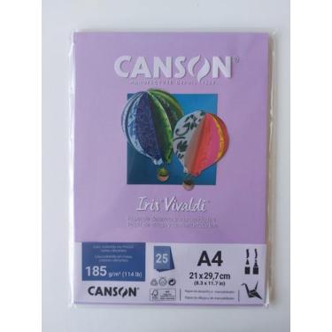 Imagem de Papel A4 185g Canson iris vivaldi lilás com 25 folhas