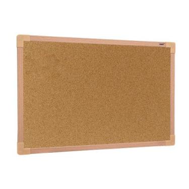 Imagem de Quadro de aviso cortica mdf revestido carvalho 60x40 - Stalo