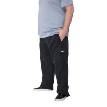 Imagem de Calça Plus Size de sarja /brim Cargo Masculina Slagbaai, Preto, 3 G ,4