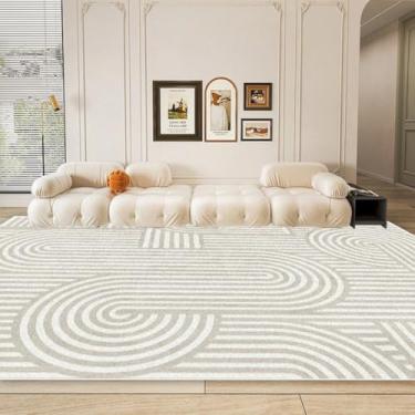 Imagem de Tapete moderno e simples para sala de estar, decoração de casa, listrado, para sofá, tapete grande para escritório, lounge, mesas de centro (100x160cm 39,4x63in/Laço - 3)