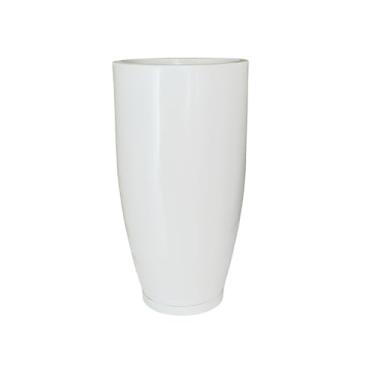 Imagem de Vaso Grande Liso Polietileno P/plantas Redondo Marmorizado Jardim Varanda (Branco)
