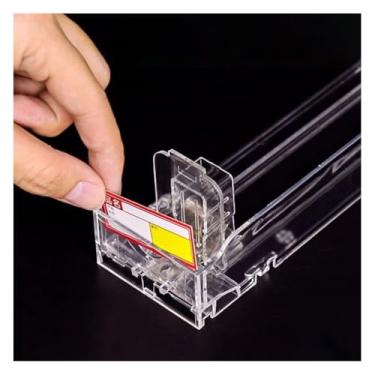 Imagem de Empurradores de prateleira de gôndola de acrílico com 20 peças, suportes de caixa de cigarros com mola de distribuição automática, organizadores de prateleira de loja de varejo (6,4 x 28 cm) para
