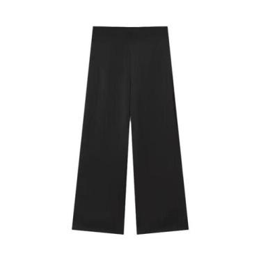 Imagem de Conjunto De Calças De Cetim Com Estampa De Poá Para Mulheres, Top Crop