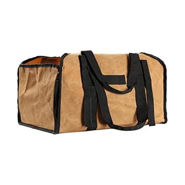 Imagem de Pacote de lenha, bolsa de transporte de lenha encerada ao ar livre para bolsas ao ar livre e suporte de armazenamento ao ar livre para armazenamento de lenha pacote de lenha