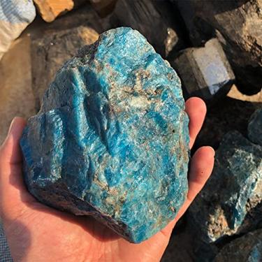 Imagem de Decoração de casa, pedras de cristais crus naturais apatita azul pedra preciosa áspera 100g-500g 1 peça presentes, pedra de cristal de cristal natural (cor: 1 peça 315g-390g)