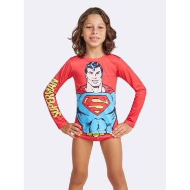 Imagem de Blusa UV Superman com Manga Longa, Vermelho, 6, Meninos