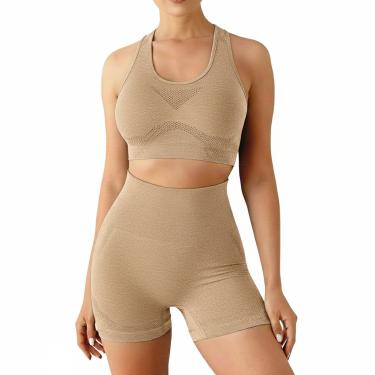 Imagem de Conjunto Academia Fitness Levanta Bumbum Bege