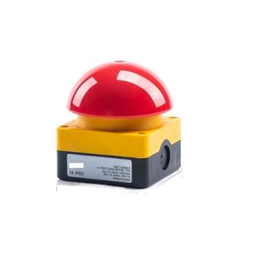 Imagem de 1/5/20 peças interruptor de pé palmas grande botão de cabeça de cogumelo retardador de chamas à prova d'água interruptor de parada de emergência (vermelho autobloqueado, 5 peças_2NO)