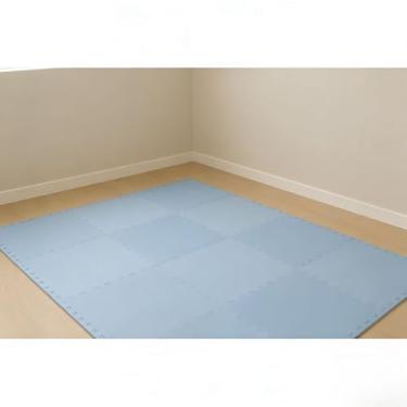 Imagem de Kit 12 Tatames EVA 50x50cm 10mm – Colorido, Antiderrapante, Ideal para Academia, Quarto e Lazer(Azul Bebê)