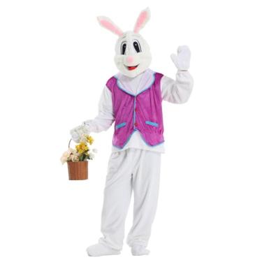 Imagem de JUST FOR PARTY Fantasia adulta de coelhinho da Páscoa, lindo colete roxo engraçado coelho mascote roupa para festa de Páscoa, tamanho único