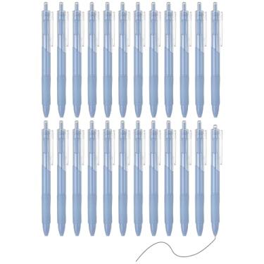 Imagem de PATIKIL Pacote com 24 canetas retráteis de 0,5 mm, canetas esferográficas retráteis, ponta fina, escrita suave, fofa, para escritório, casa, diário, caderno, azul