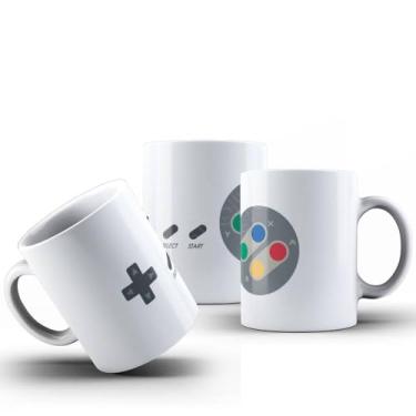 Imagem de Caneca Controle Console Video Game Gamer Porcelana 325ml (BRANCO)
