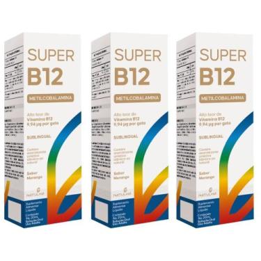 Imagem de KIT 3X Super Vitamina B12 Metilcobalamina Sublingual 20ml - Natulha Sa