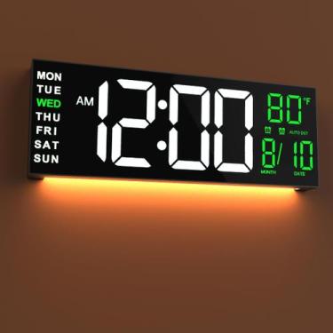 Imagem de Alarme temporizador RGB digital Clock JALL 16" para montagem na parede