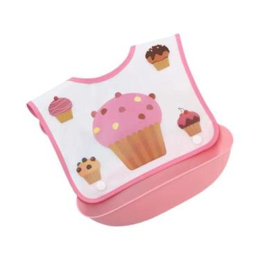 Imagem de Babador Impermeável Para Bebê Com Bolso 3D Removível Para Alimentos, B