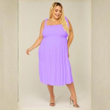 Imagem de Vestido De Grávida Gestante Modelo Midi Plus Size Com Alça Ajustável -