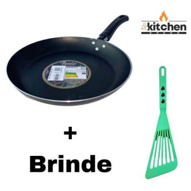Imagem de Frigideira Antiaderente Teflon Preto Premium n22 + Brinde Cor:Azul Tur