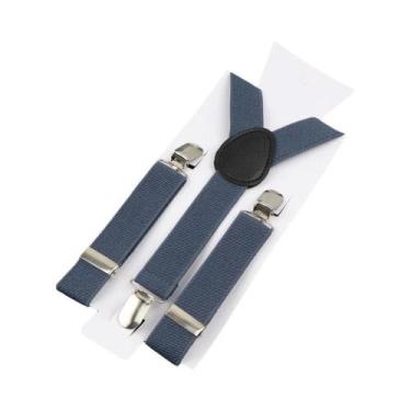 Imagem de Suspensórios Ajustáveis De Couro Elástico Em Cores Sólidas Para Crianç