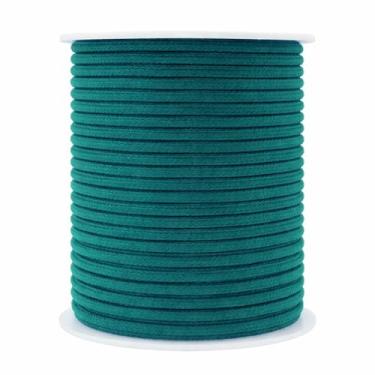 Imagem de Mandala Crafts Cordões de substituição macios azul-petróleo para bolsas de moletom - cordão de tubulação para estofamento de costura - 50 metros 2 mm fio de algodão macramê corda espartilho cordas