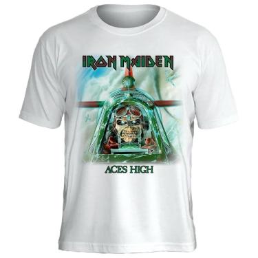 Imagem de Camiseta Stamp de Banda Iron Maiden em Algodão Manga Curta Gola Redonda Oficial-Unissex