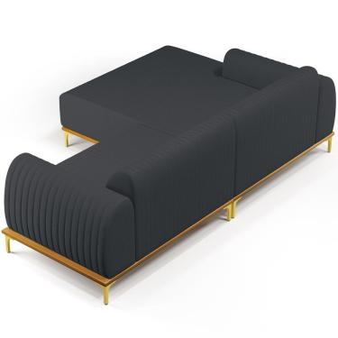 Imagem de Sofá 3 Lugares Com Chaise Esquerdo 245cm Chumbo