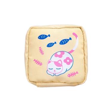 Imagem de Necessaire Feminina Porta Absorvente Cosméticos Pequeno Amarelo