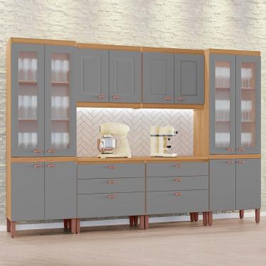 Imagem de Cozinha Patricia Modulada Composta por 06 módulos 100% MDF Tuboarte com Paneleiros e Balcões